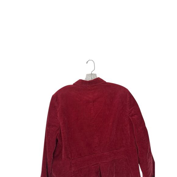 Talbots Blazer Burgundy Corduroy Office Work Career Business Size 14 Petite - Picture 9 of 13